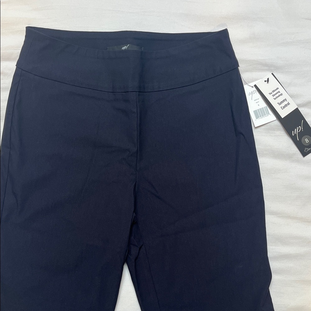NWT Tummy Control Women's Navy Pants by Up! Sz 8
